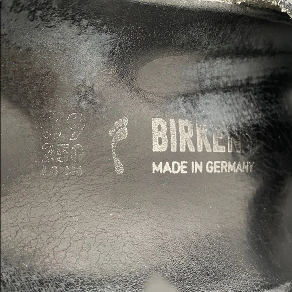 Birkenstock Black Leather Buckle Slide Sandals Sz 39 Narrow - Picture 6 of 11